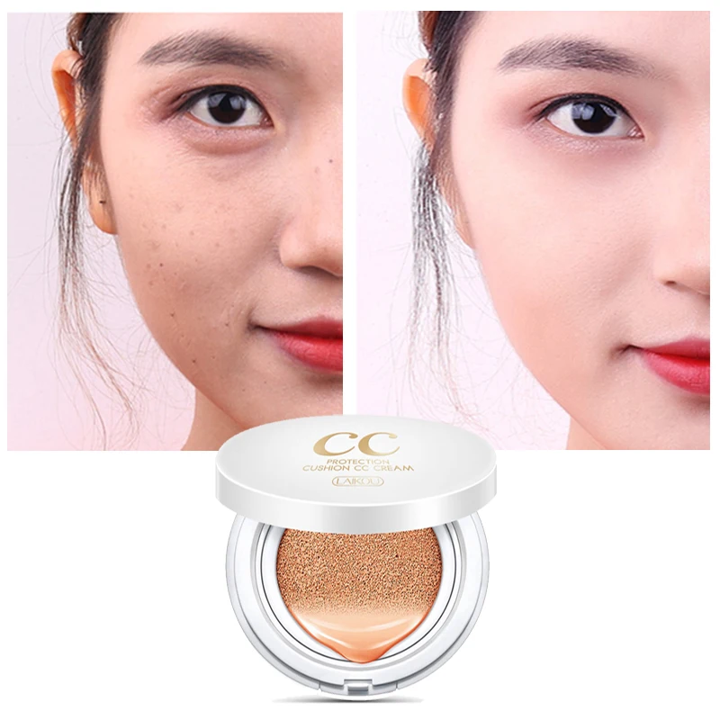 

LAIKOU CC Cream Air Cushion Isolation Concealer Makeup Oil Control Moisturizing Whiten Liquid Foundation BB Cream Skin Care 30g