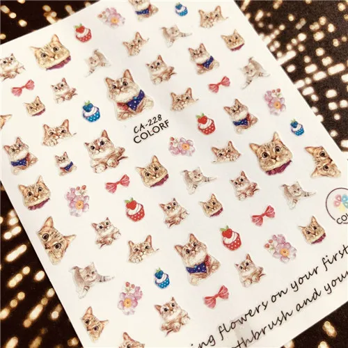 Новейшая 3d наклейка для дизайна ногтей dream fold CATS SOLO nail-111 Переводные картинки инструмент DIY Инструменты для украшения ногтей - Цвет: CA-228