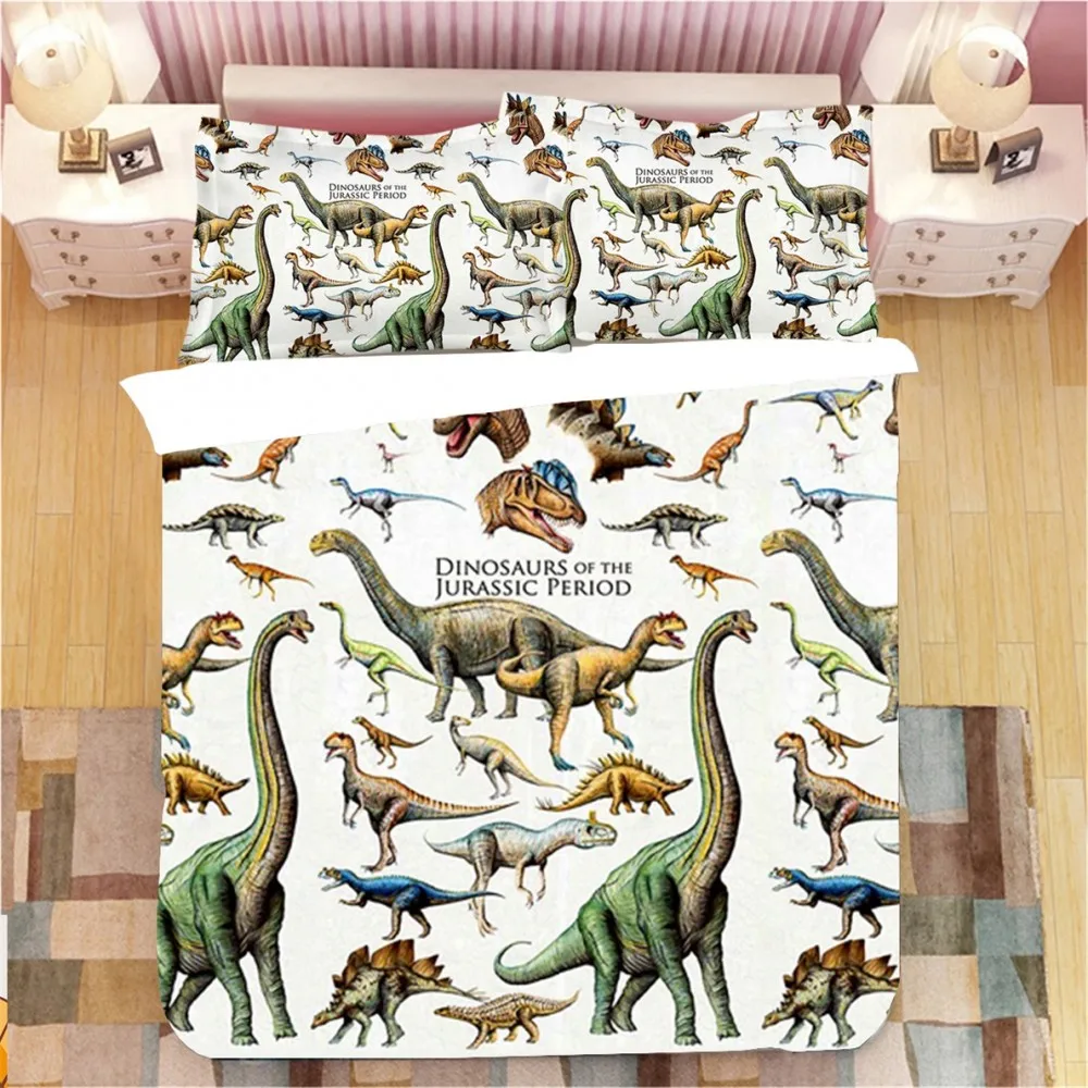 Детское постельное белье с изображением животных динозавров комплект