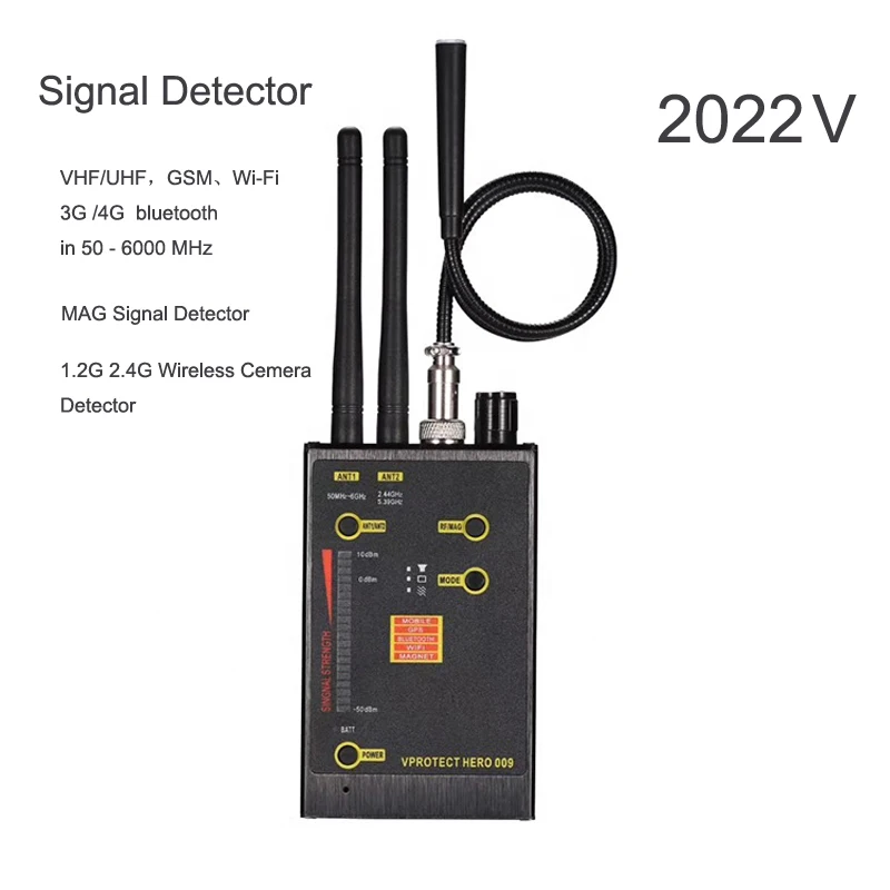 Новый беспроводной детектор сигнала Hero 009 VHF/UHF анти-шпионский GSM Wifi сканер