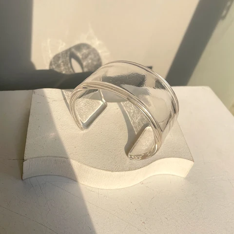 HZ 2021 цветной акриловый полимер геометрический простой открытый браслет широкая версия прозрачный браслет для женщин и девочек ювелирные изделия в подарок