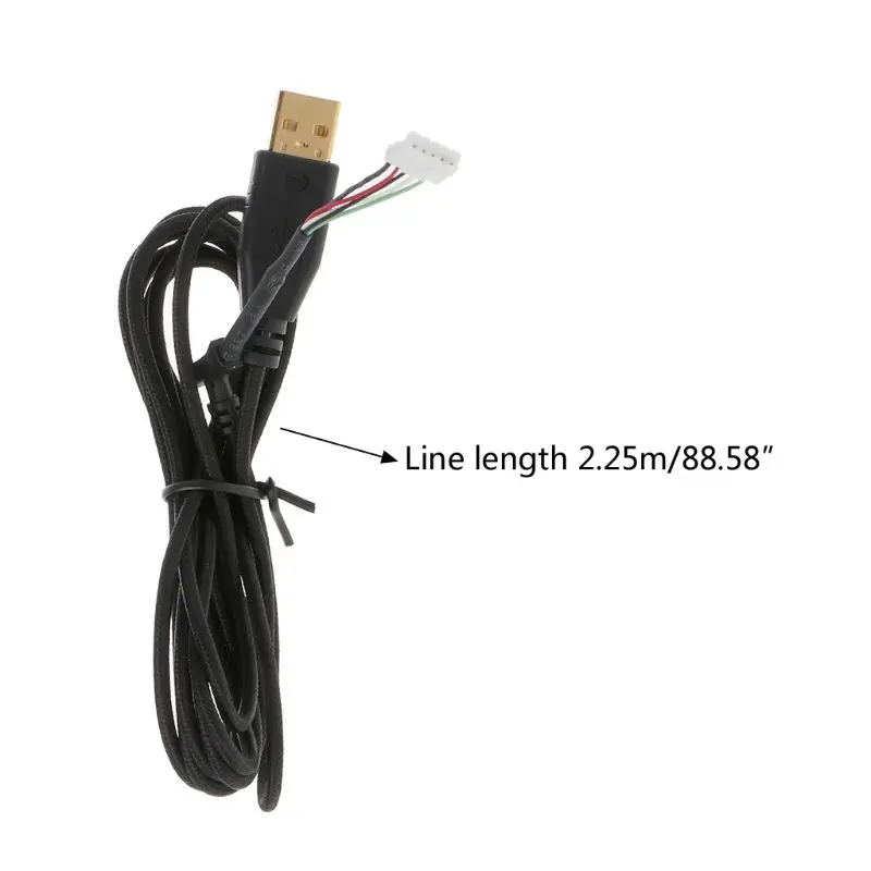 Позолоченный прочный нейлоновый плетеный кабель USB для мыши сменный провод