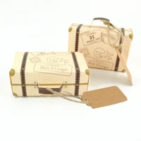 50pcslot mini suitcase boxes kraft paper candy boxes with hemp rope tags wedding favor gift boxes wrapping bags party supplies