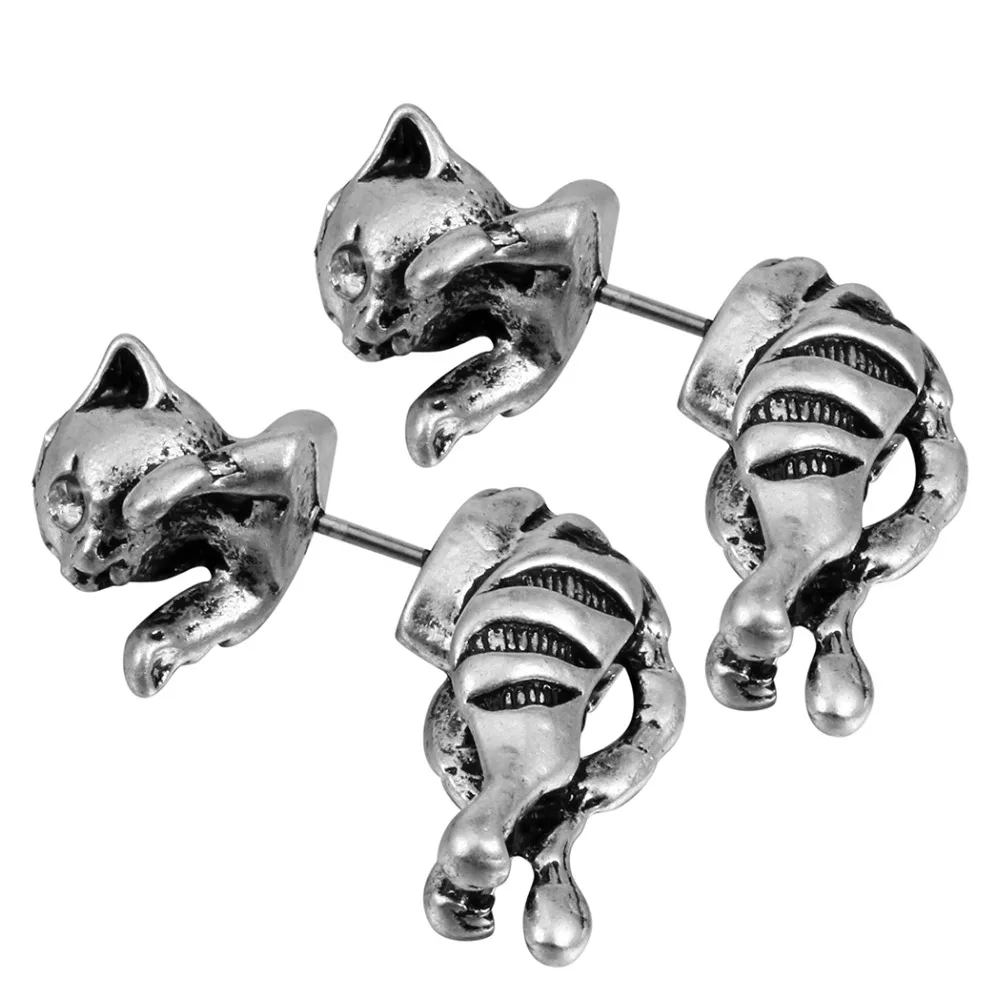 QIMING 2019 фирменные серьги гвоздики с животными очаровательные в форме котенка