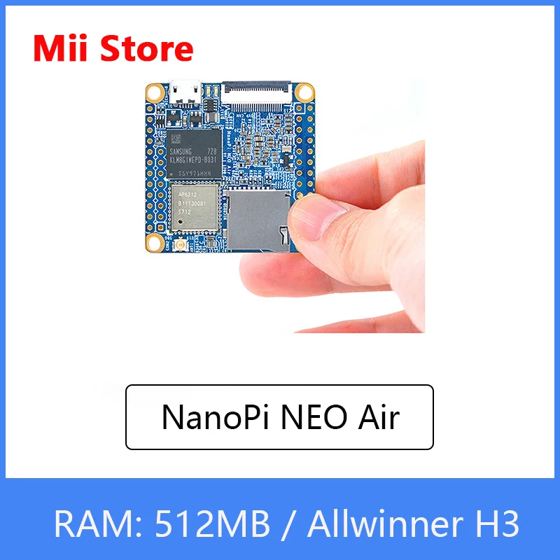 Макетная плата NanoPi NEO Air IoT 512 МБ ОЗУ Wi Fi и Bluetooth 8 ГБ/32 ГБ eMMC Allwinner H3 четырёхъядерный