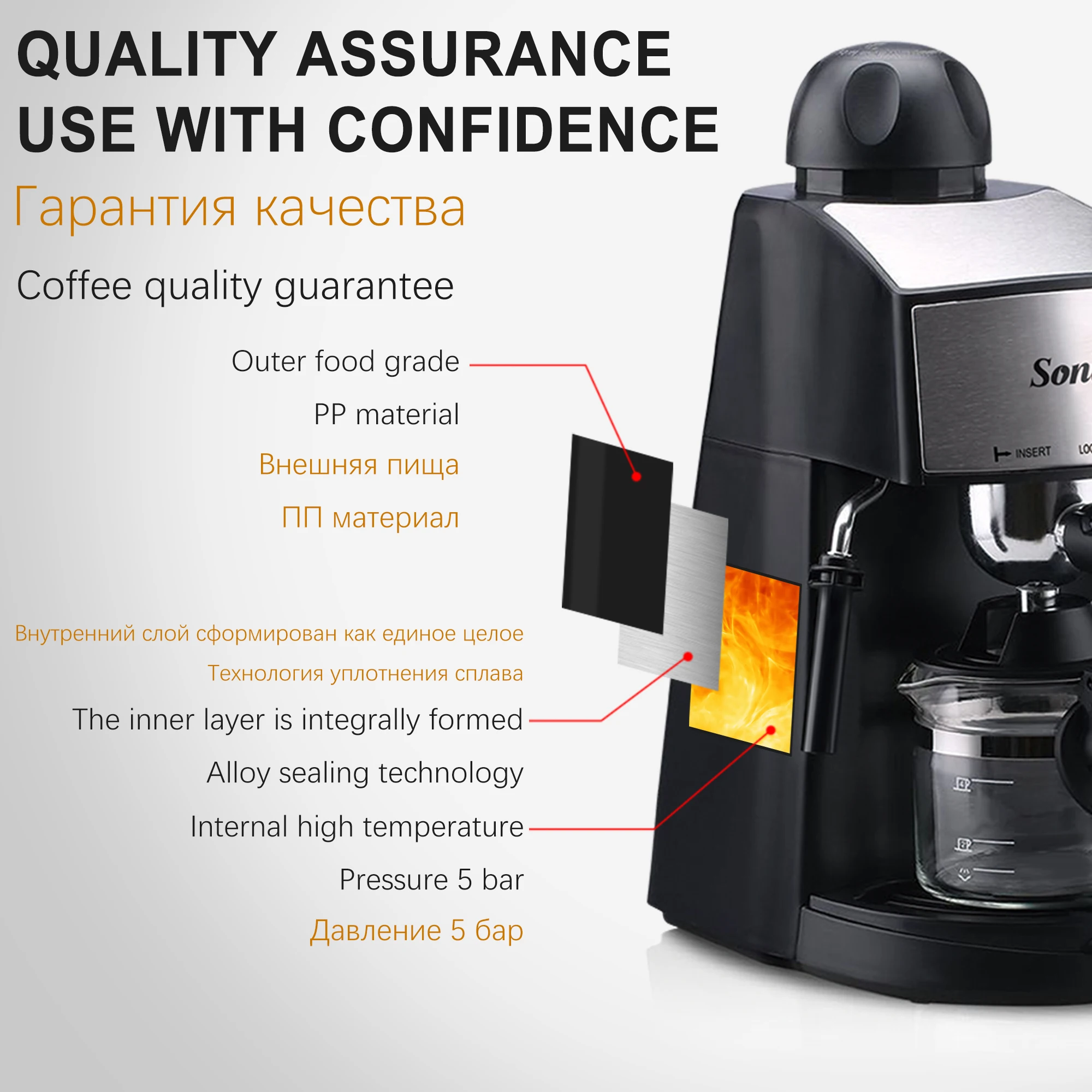 Итальянская кофемашина Expresso бытовая техника для молочной пены электрическая