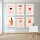 Плакаты и принты в стиле ретро, оранжевый Джин, принт с коктейлями, Картина на холсте, настенные картины для кухни, комнаты, домашний декор, без рамки