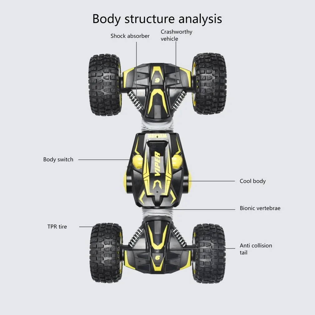 9903 1:10 2.4Ghz 4WD Remote Control Car One Key Transformation Double Sided Flip RC Twisting Off Road Vehicle Toys | Игрушки и хобби