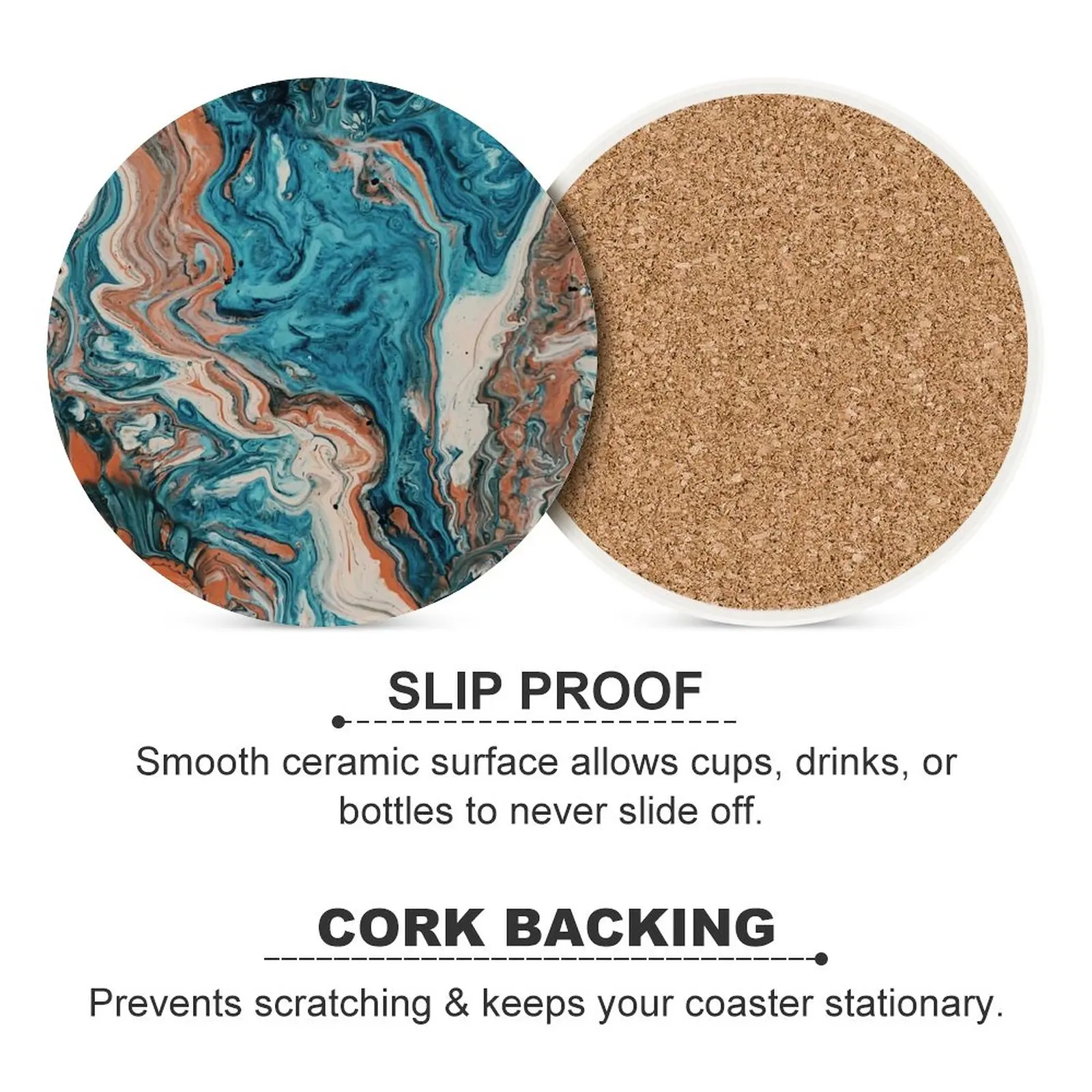 

Azure Painting Absorbent Drink Coasters with Holder,Housewarming Gifts for Home Decor,Suitable for Kinds of Cups,Set of 6