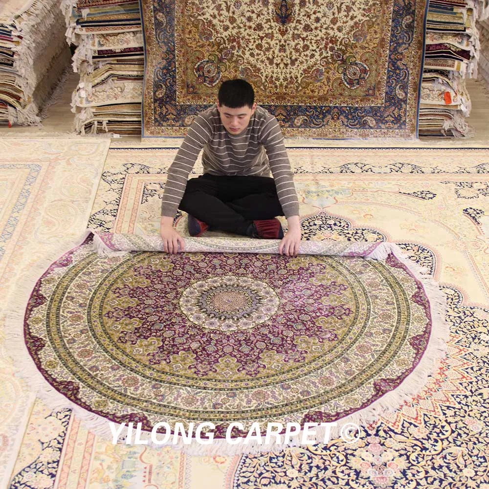 YILONG 6 'x 6' восточные изысканные персидские дизайнерские ковры красивые круглые