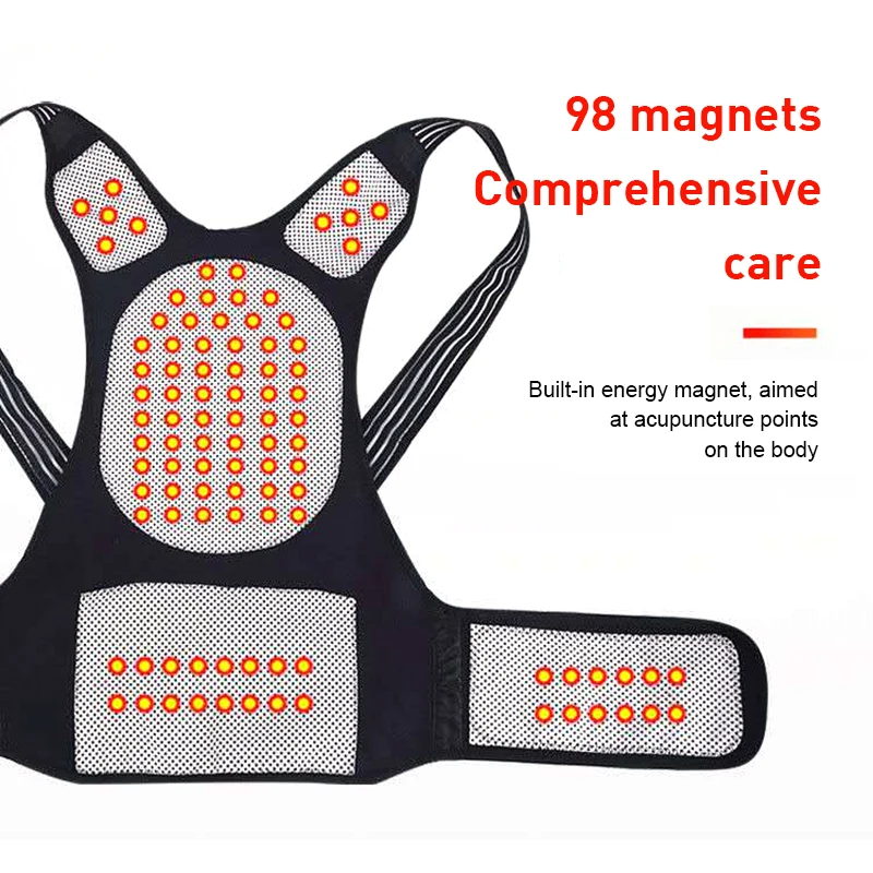 

98 Tourmaline Self-heating Magnetic Therapy Waist Back Shoulder Posture Corrector Spine Lumbar Brace Pain Relief Heating Vest