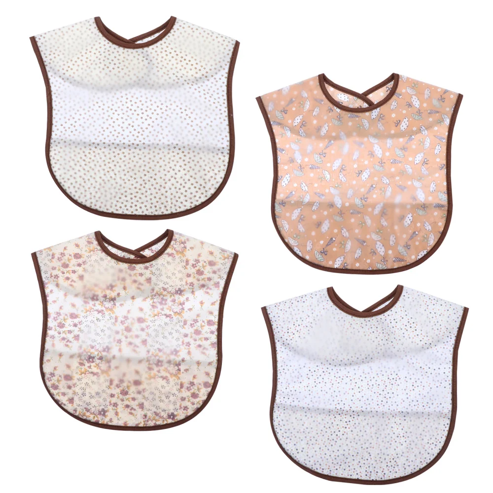 

4Pcs Double-Layers Waterproof Adjustable Baby Children Kids Boys and Girls Bibs