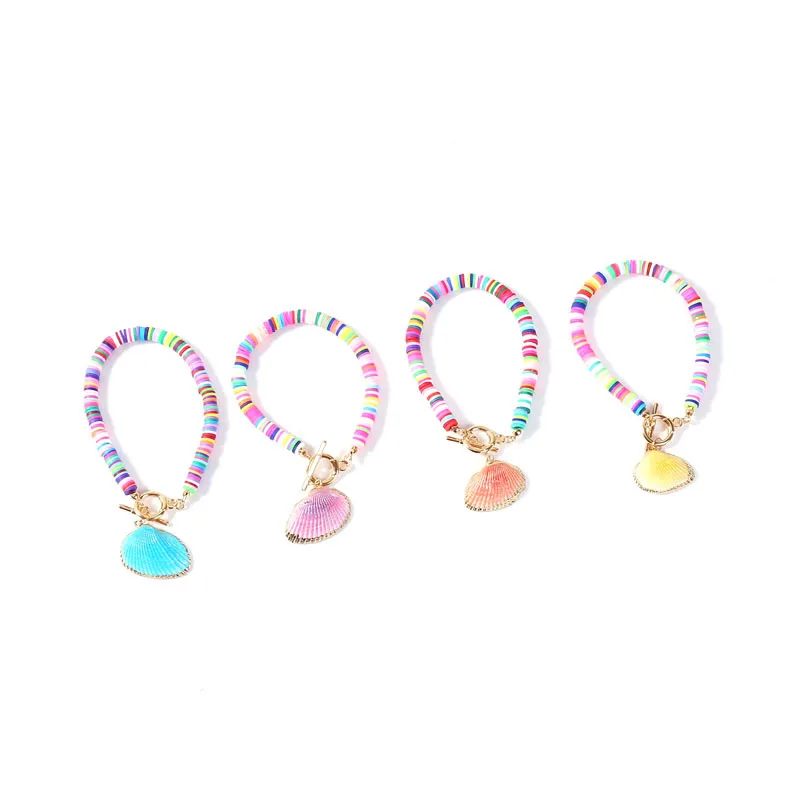 Браслеты из полимерной глины в стиле бохо многоцветные украшения ручной работы