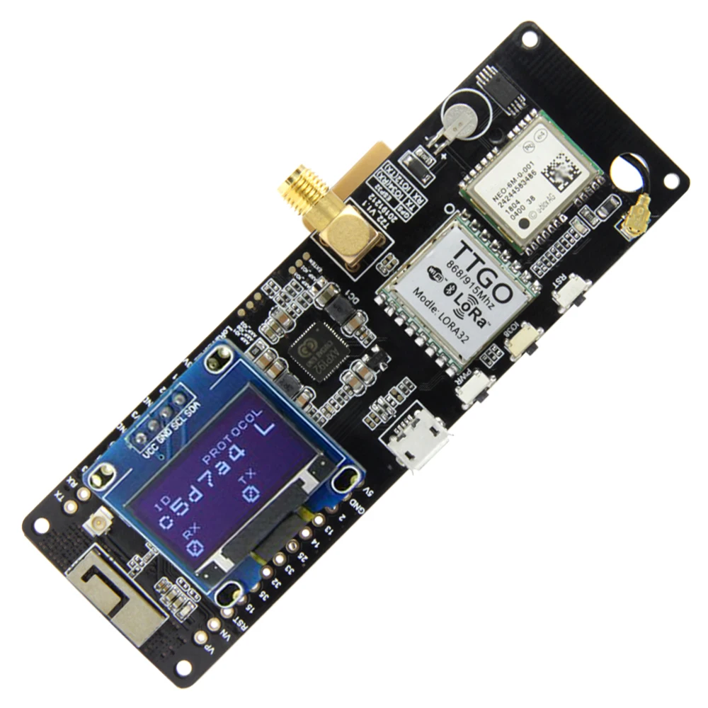 LILYGO TTGO T-Beam V1.1 ESP32 433/868/915/923 МГц WiFi Bluetooth модуль GPS NEO-6M SMA 18650 Держатель аккумулятора с