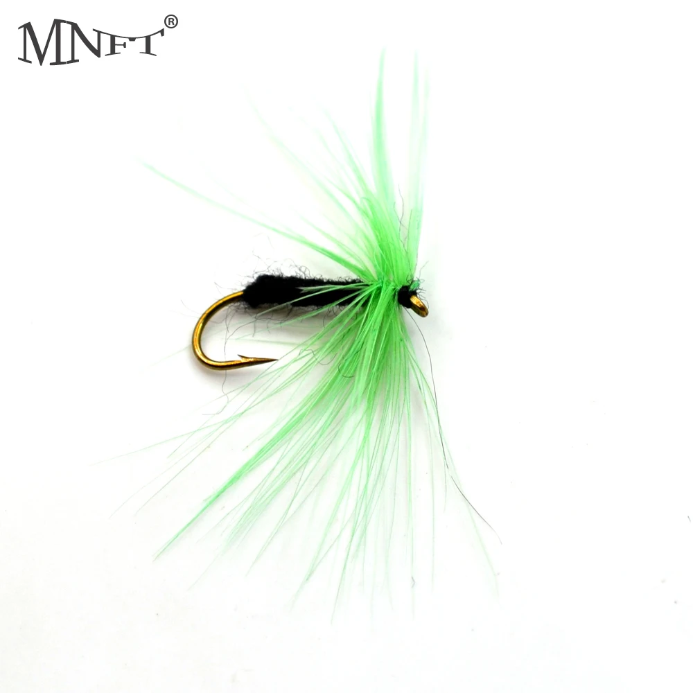 

MNFT 10PCS Fly Fishing Dry Green Mosquito Trout Fly Fish Lures 10#