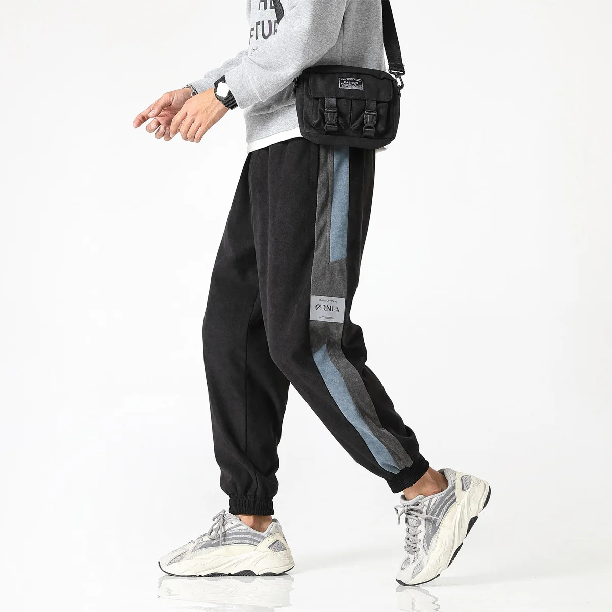 

Streetwear Hip hop Joggers Pants Men Loose Harem Pants Ankle Length Trousers Sport Casual Sweatpants White Male Trouser