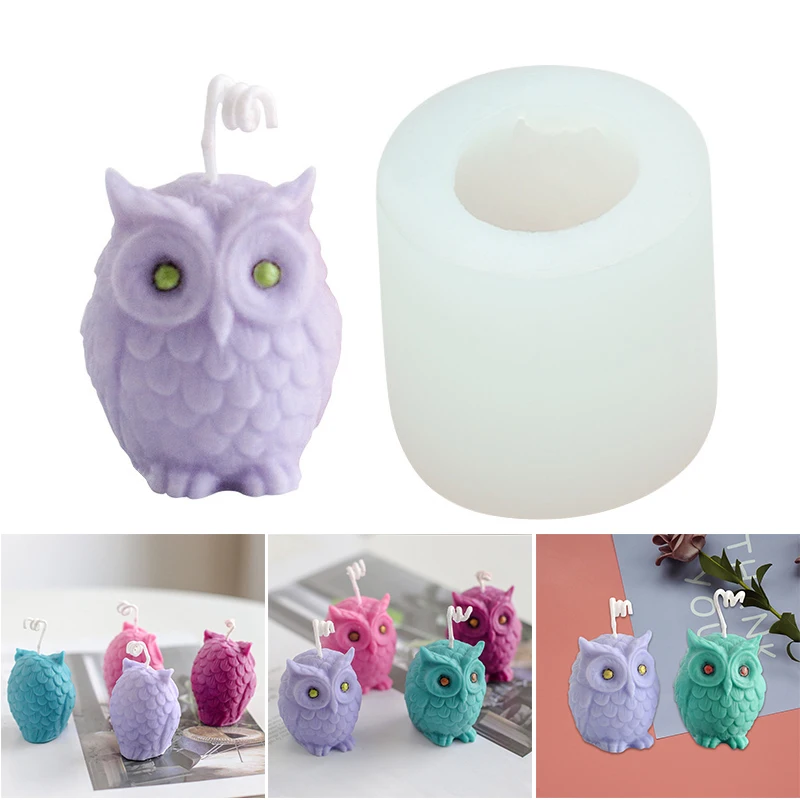 

Owl Candle 3D Silicone Mold Creatives Aromatherapy Mold DIY Craft Supplies for Homemade Candle Mini Soap FP8