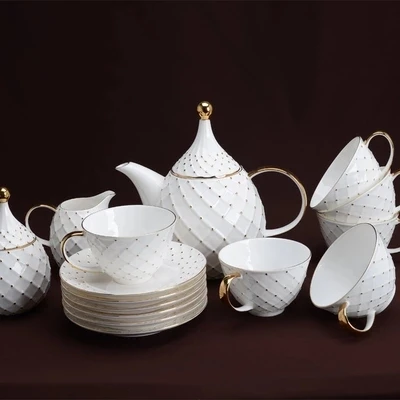 

golden head coffee cup afternoon tea set bone china coffee