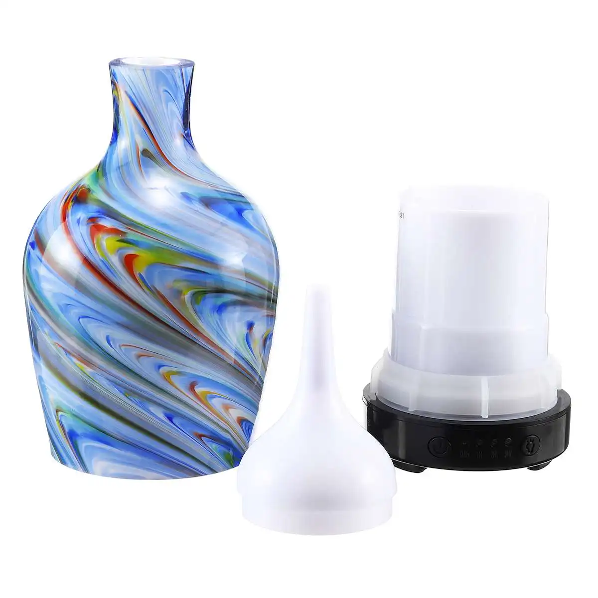 

3D LED Night Light Air Humidifiers Glass Vase Shape Ultrasonic Essential Oil Diffuser Aromatherapy for Home Office Yoga
