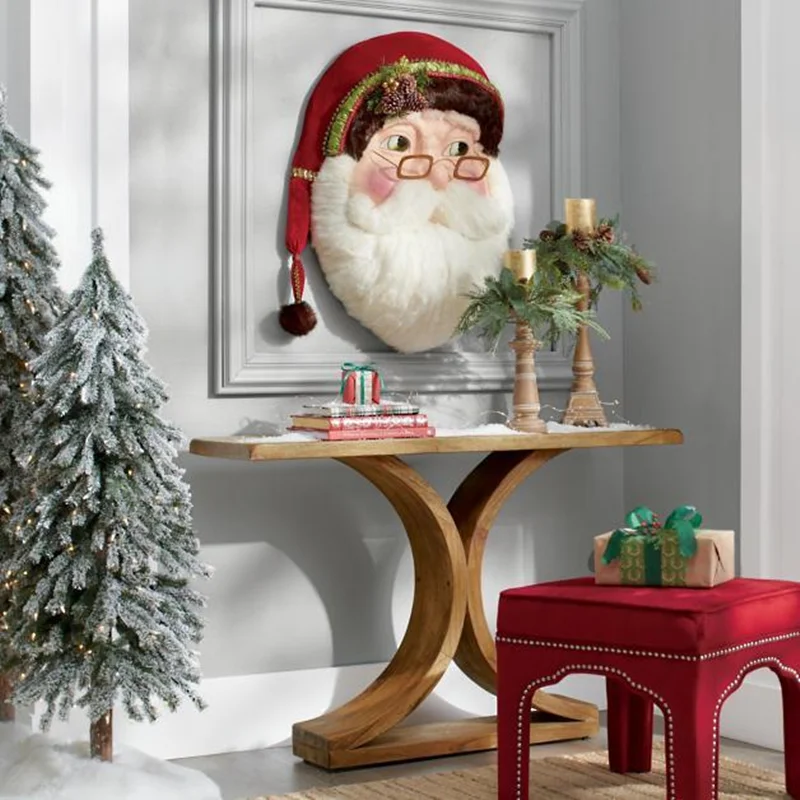 Decoraci&oacute;n de pared de Casa de Pap&aacute; Noel de madera, decoraci&oacute;n de Navidad, chimenea, Pap&aacute; Noel, decoraci&oacute;n de A&ntilde;o Nuevo 2022-1