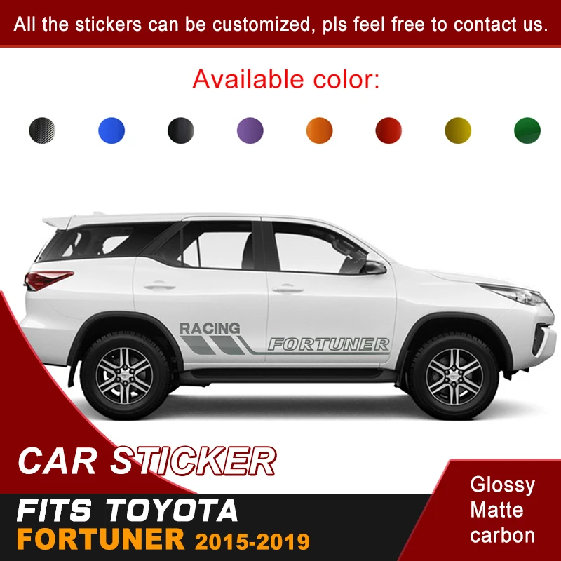 

Fit For Toyota Fortuner 2015 2016 2017 2018 2019 Car Stickers Side Door Racing Stripe Graphic Vinyl Car Decoration Decals Custom
