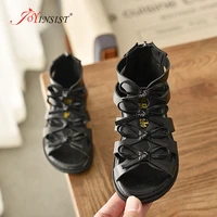 2022 summer childrens sandals fashion version of the hollow girl roman sandals open toe high help sandals non slip kids shoes