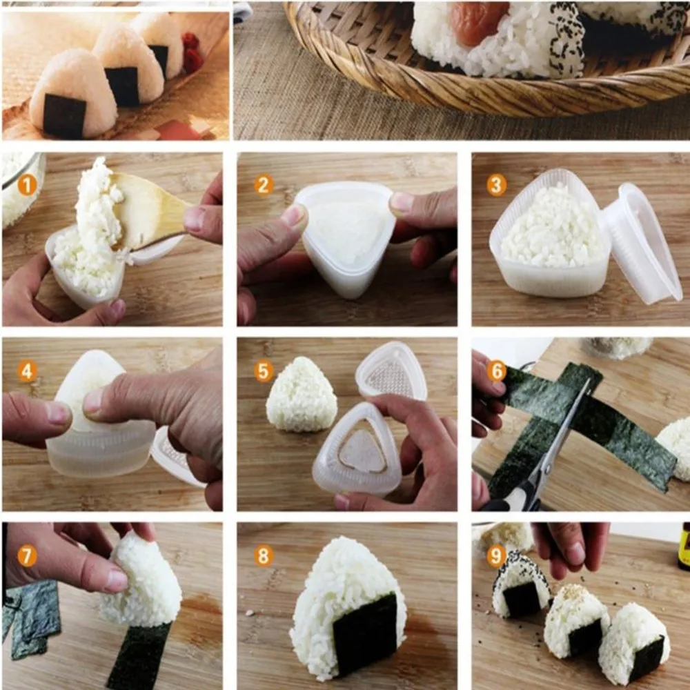 

2/4/6pcs/set Triangular Sushi Mold Onigiri Rice Ball Bento Press Sushi Maker Mould DIY Tools Kitchen Accessory