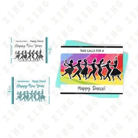 hot sale happy dance new metal cutting dies and silicone stamps diy scrapbooking paper handmade album sheets greeting card