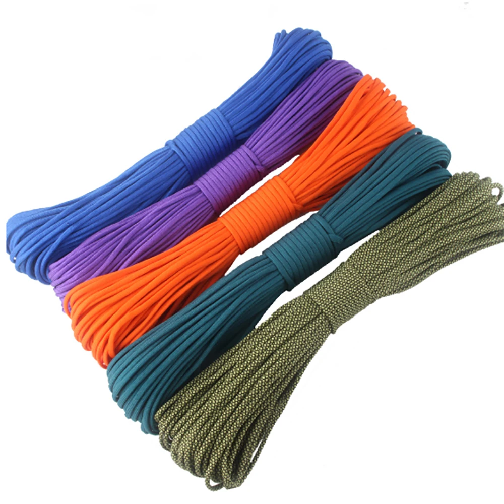 

25FT Paracord 550 7 Strand Type III Parachute Cord Outdoor Camping Survival Lanyard Cord 4mm 50pcs/lot Rope