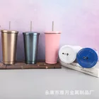 Двухслойная чашка из нержавеющей стали 304, чашка соломенная 24 унции, 800 мл, портативная чашка для воды для мужчин и женщин, стакан из нержавеющей стали