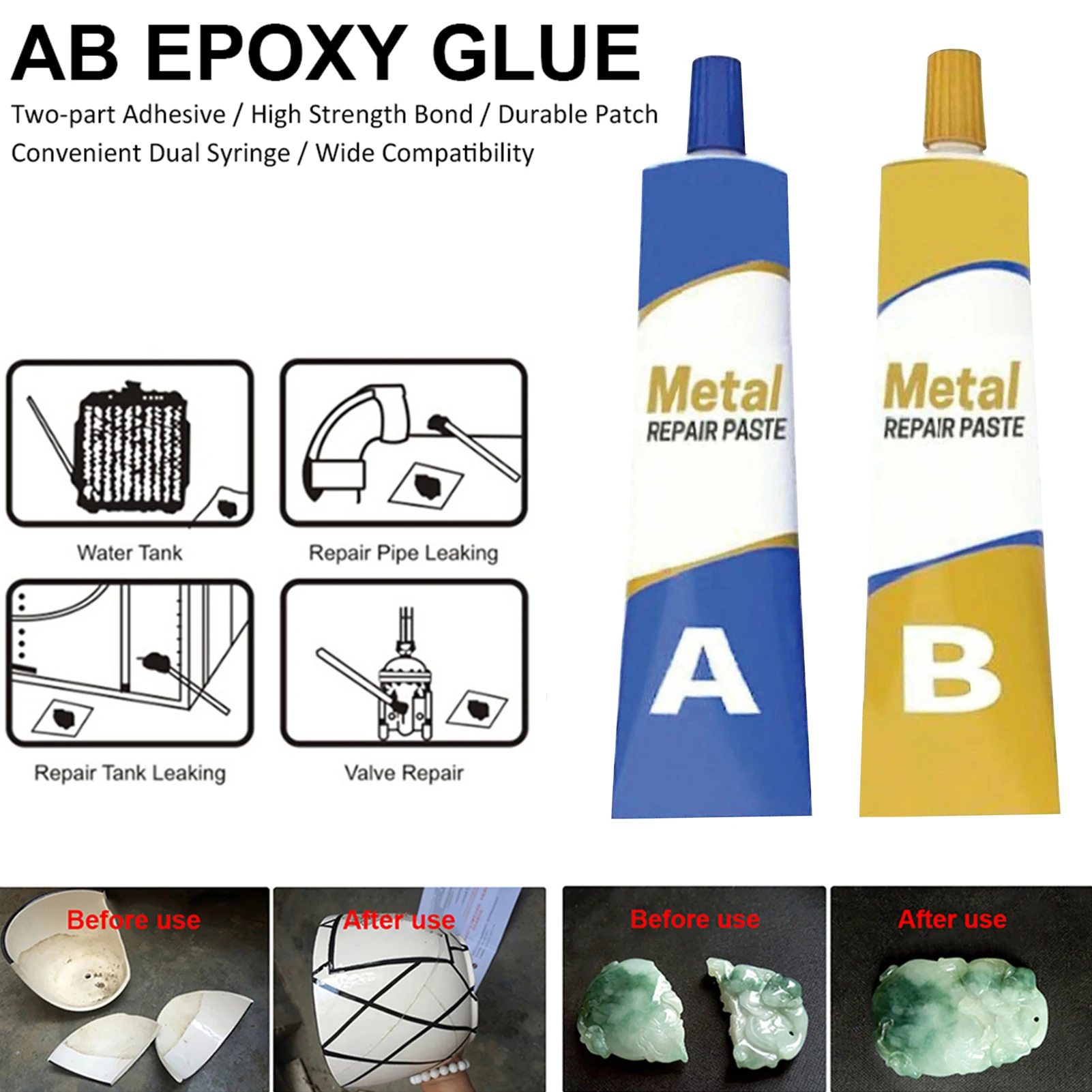 2 шт. промышленная термостойкая холодная сварочная металлическая ремонтная