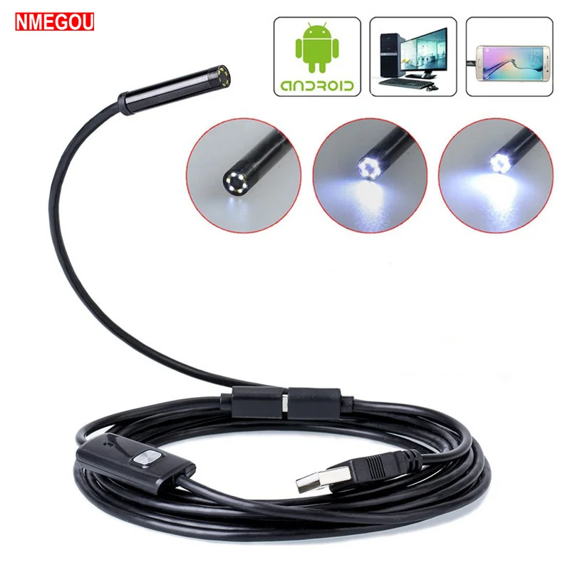 Водонепроницаемый мобильный эндоскоп камера осмотр гибкий мини-usb Android телефон зум объектив для автомобиля змея кабель бороскоп 5,5 мм/7 мм