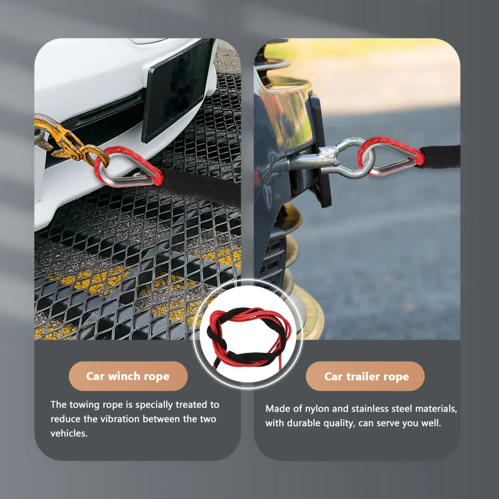 

1pc Professional Vehicle Tow Strap Safety Automobile Trailer Traction Rope