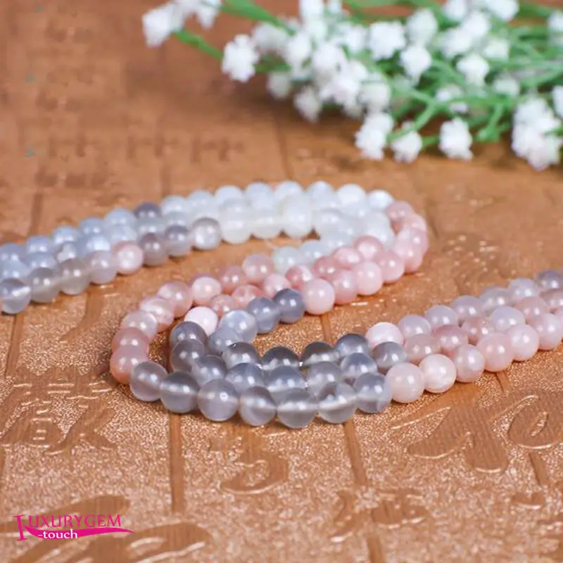 

Natural Multicolor Moonstone Stone Loose Beads 6/8/10mm Smooth Round Shape DIY Jewelry Accessories 38cm wk405