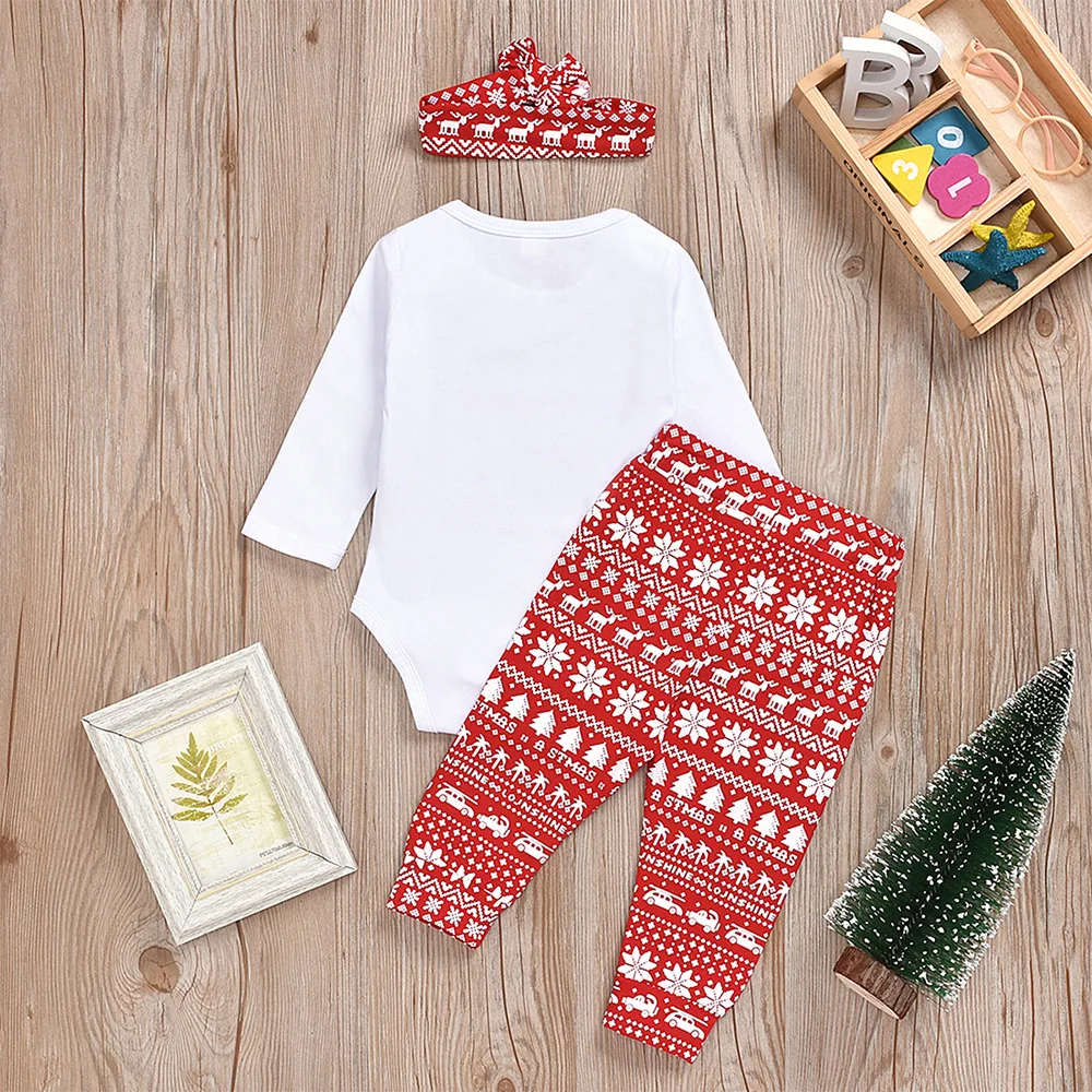 Новинка 2019 Рождественская Одежда для новорожденных девочек и мальчиков комплект
