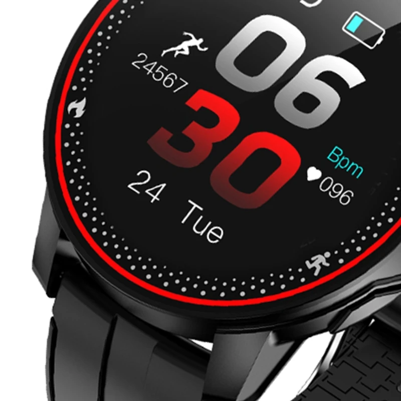 

R18 Smart Watch IP68 Waterproof Sport Fitness Tracker Heart Rate Monitor Men Red A0NB