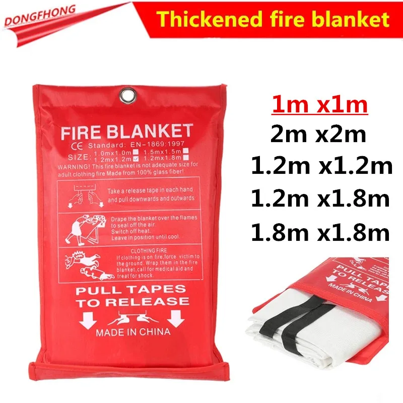 

1M x 1M Sealed Fire Blanket Fighting Fire Extinguishers Tent Boat Emergency Blanket Survival Fire Shelter Safety Cover