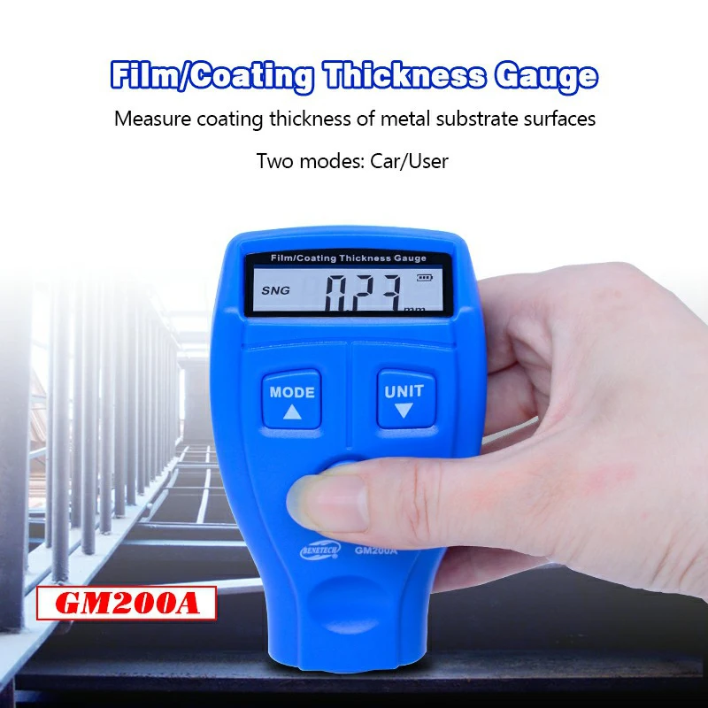 Ручной прибор для измерения толщины покрытия автомобиля GM200 ультразвуковой |