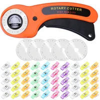 nonvor diy leather craft 45mm rotary cutter set with 5 blades quilters sewing clips patchwork sewing tools