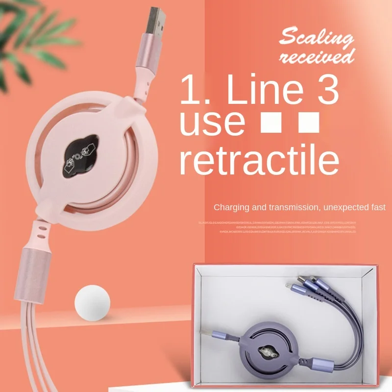

Кабель зарядный 3-в-1 с разъемами Usb Type-C и Micro Usb, 8pin