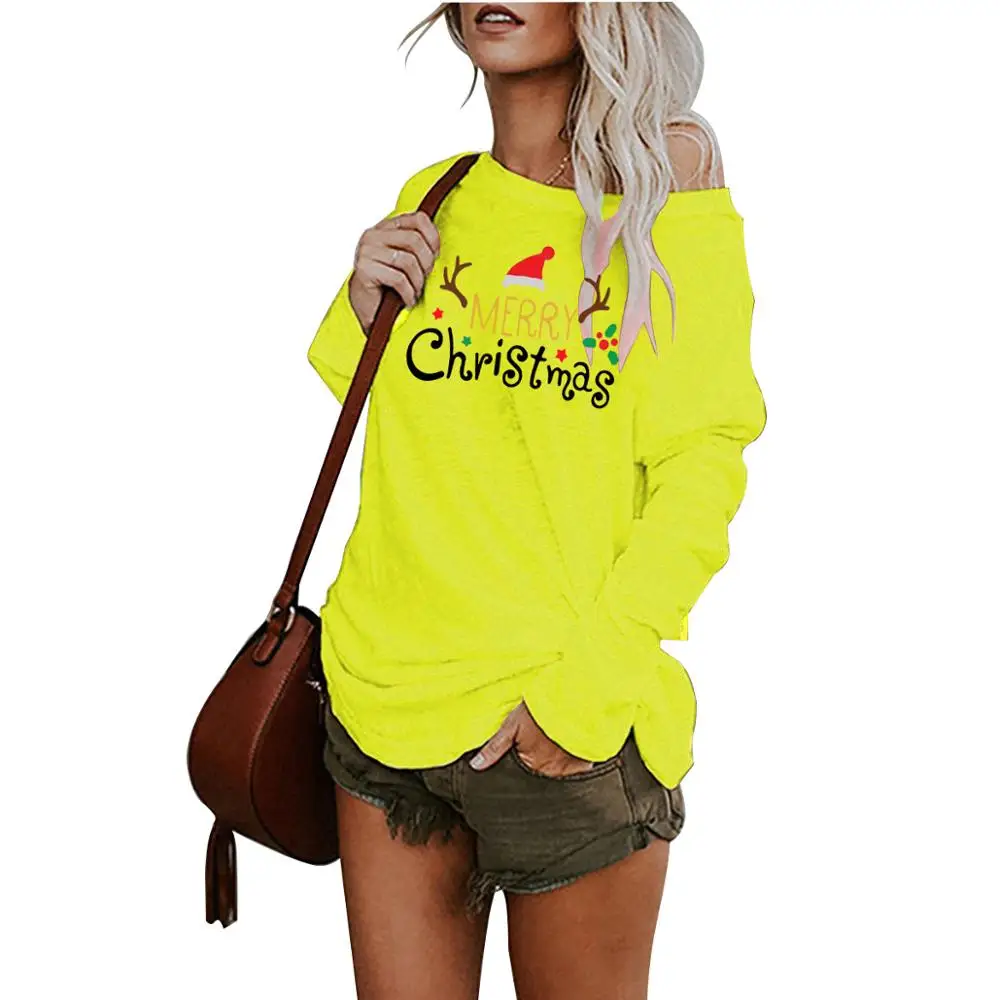 

Fashion Casual Christmas Cute Fawn Print Women's T-shirt Tops Autumn Street Trendy Large Size Ladies White T-shirt Pullover Tees