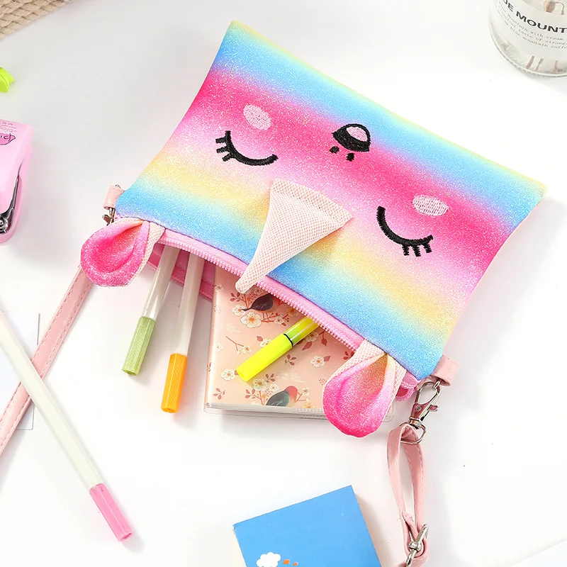 

Cartoon Unicorn Waist Bag Shoulder Bag Elementary School Chest Bag Girl Glitter Rainbow Glitter Children Animation Derivatives