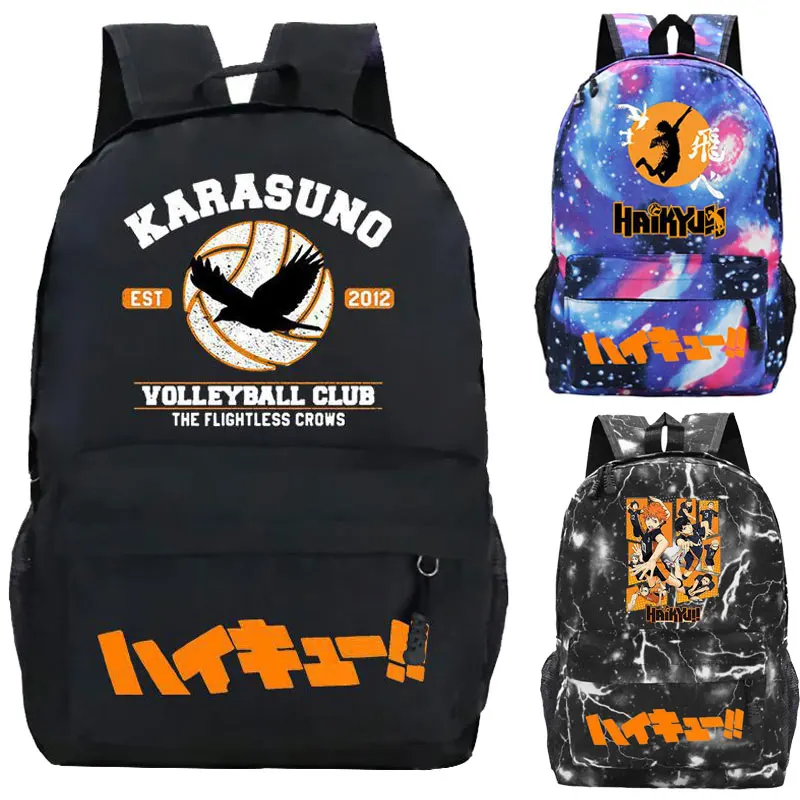 Mochila de Anime Haikyuu para niños, voleibol, adolescentes, estudiantes, mochilas escolares Haikyuu Mochila de viaje