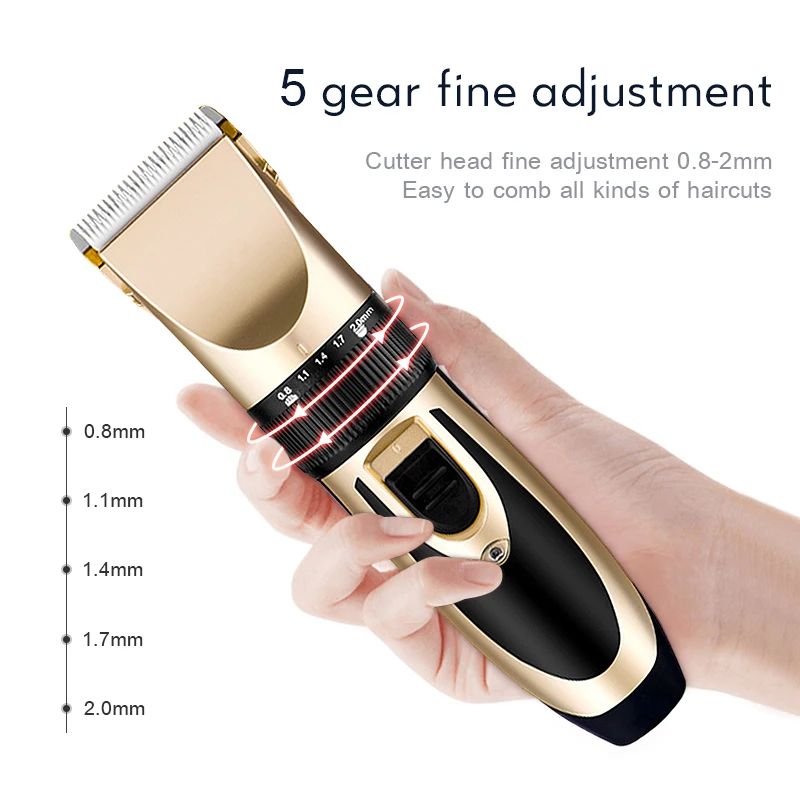 Профессиональная машинка для стрижки волос с керамическим лезвием и 4 гребнями