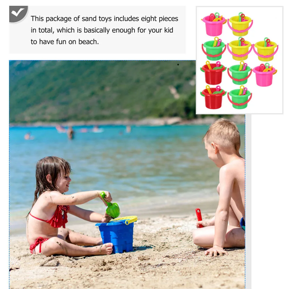 

40pcs/10 Sets Beach Sand Bucket Interesting Kid Beach Bucket Mini Bucket