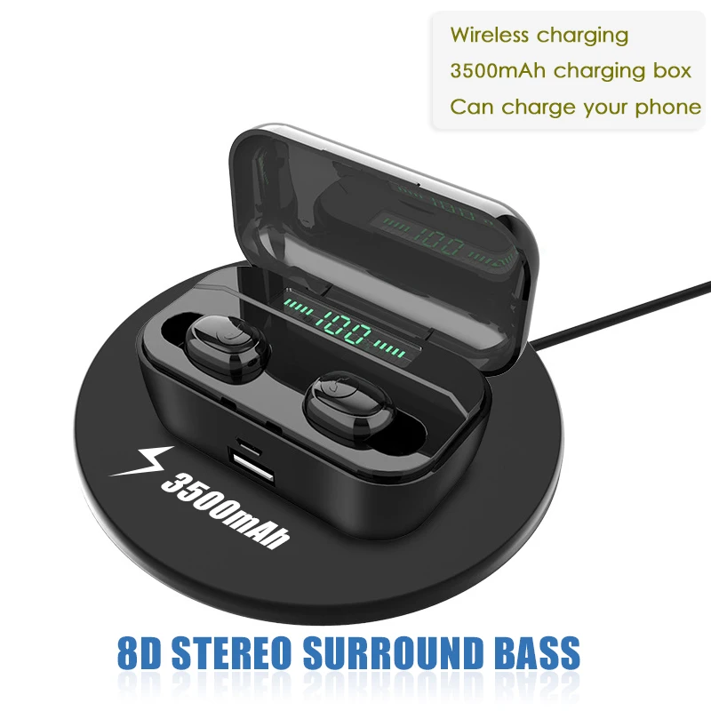 G6S TWS Bluetooth наушники светодиодный цифровой дисплей Быстрая Беспроводная зарядка гарнитура бинауральный микрофон стерео беспроводные наушники