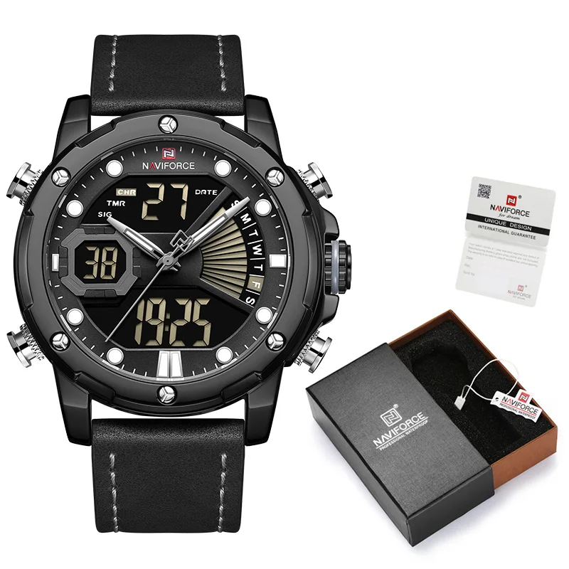 BWB-Box-B NAVIFORCE мужские часы с коробкой, распродажа, мужские спортивные часы, светодиодный, аналоговый, цифровой, кварцевые, мужские часы, водонепроницаемые, Relogio Masculino - Цвет: BWB-Box-B