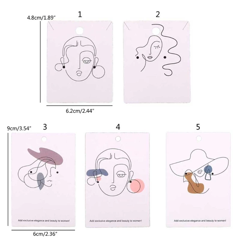 

2021 New 100 Pieces Earring Display Cards Earring Necklace Card Paper for Sale of Diy Earrings Necklace Jewelry Display Supplies