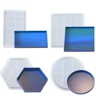 Большой размер геометрический лоток Силиконовая Форма Круглый квадратный прямоугольный цемент декоративный поддон Форма Круглый домашний лоток для хранения эпоксидная смола ремесла