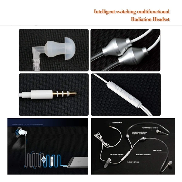 3 5 мм стерео Воздушная трубка проводные наушники анти излучения бинауральные